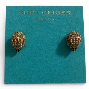 Kurt Geiger Gold Multicolor Crystal Eagle Stud Earrings
